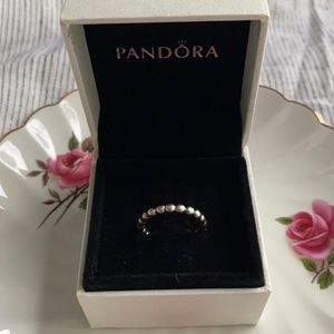 Sterling silver ball beaded ring (larger beads)